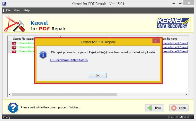 best pdf repair tool RecoveryToolbox for PDF save dialog with repaired file ready
