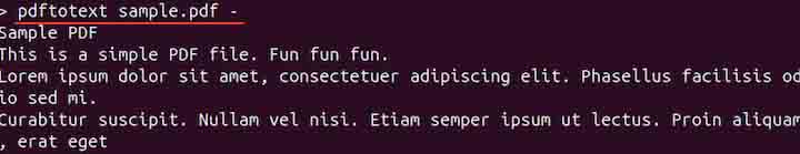 extract text from corrupted pdf terminal window running pdftotext command