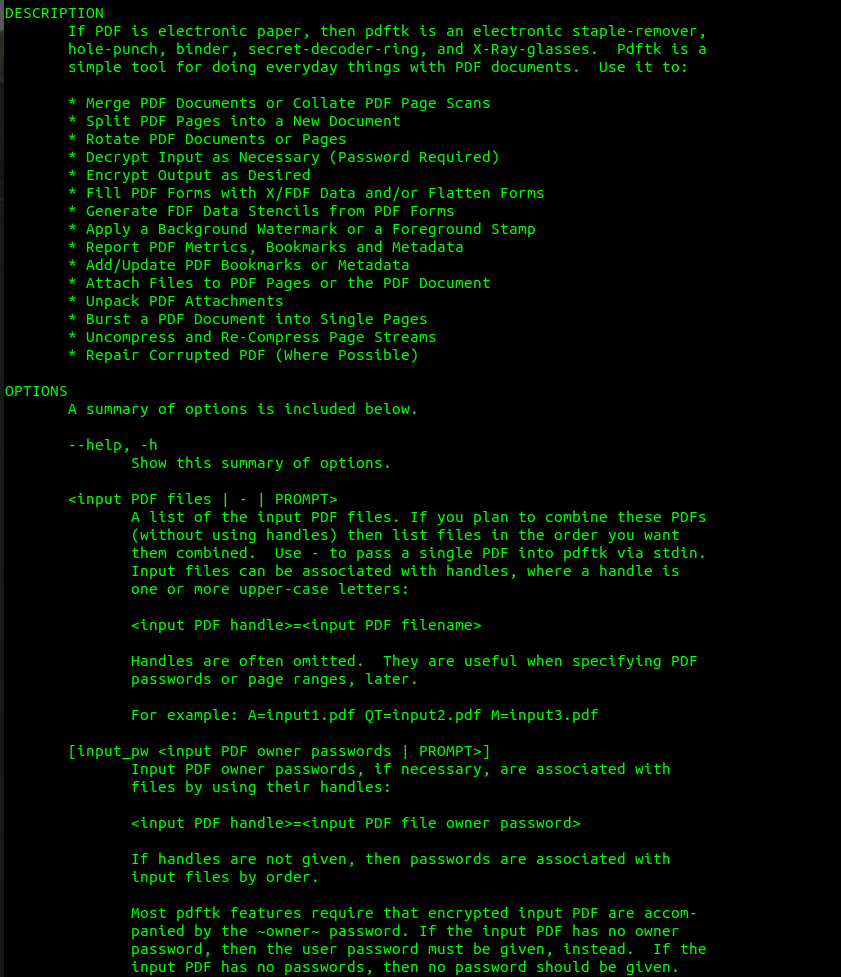 fix encrypted pdf pdftk command line output showing success message