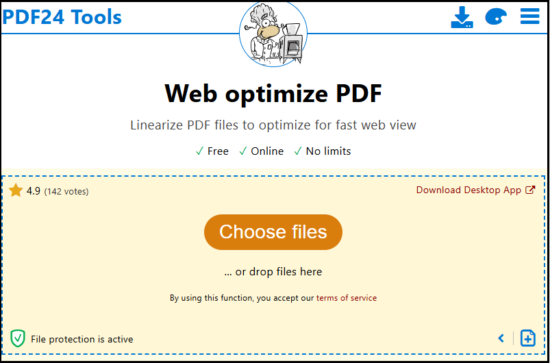 fix optimized pdf PDF24 online PDF repair tool interface