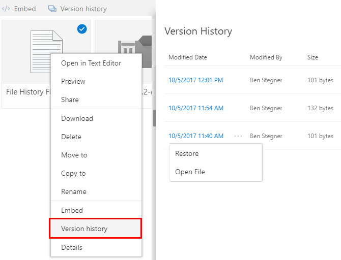 fix pdf from onedrive OneDrive version history screen showing PDF file versions