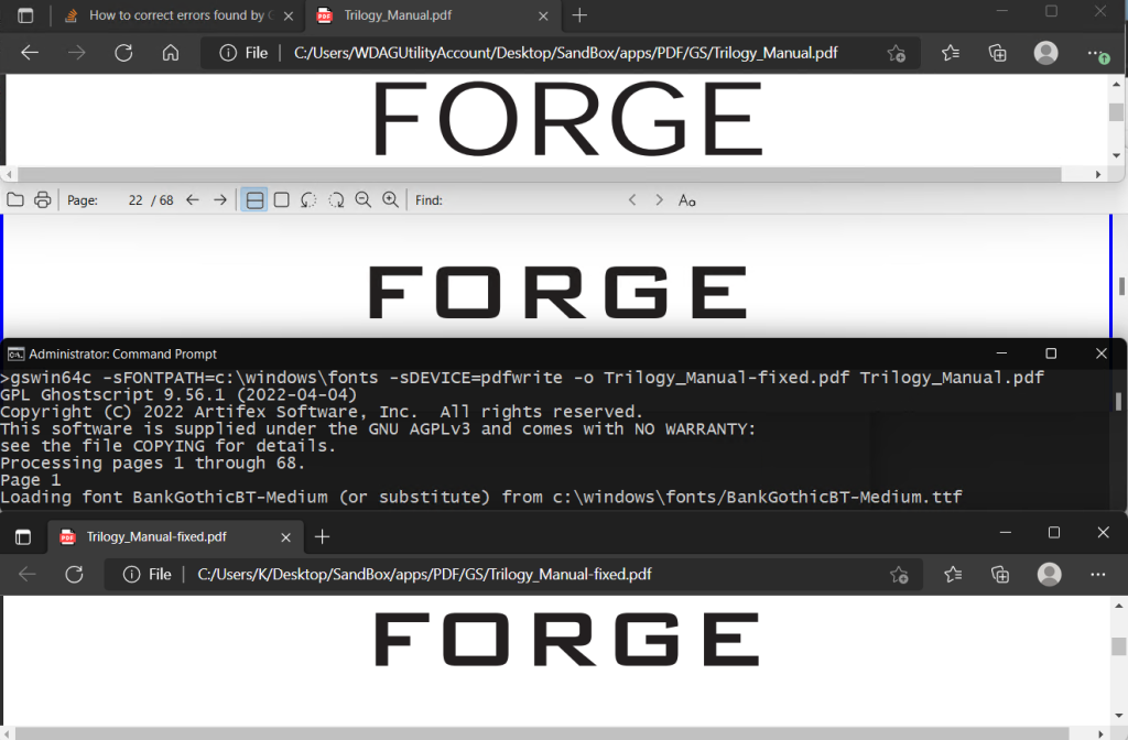 fix pdf syntax error Ghostscript command line repairing PDF syntax error
