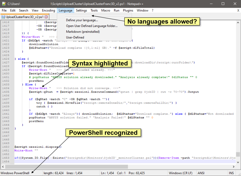 fix pdf syntax error Notepad++ showing raw PDF code with highlighted syntax