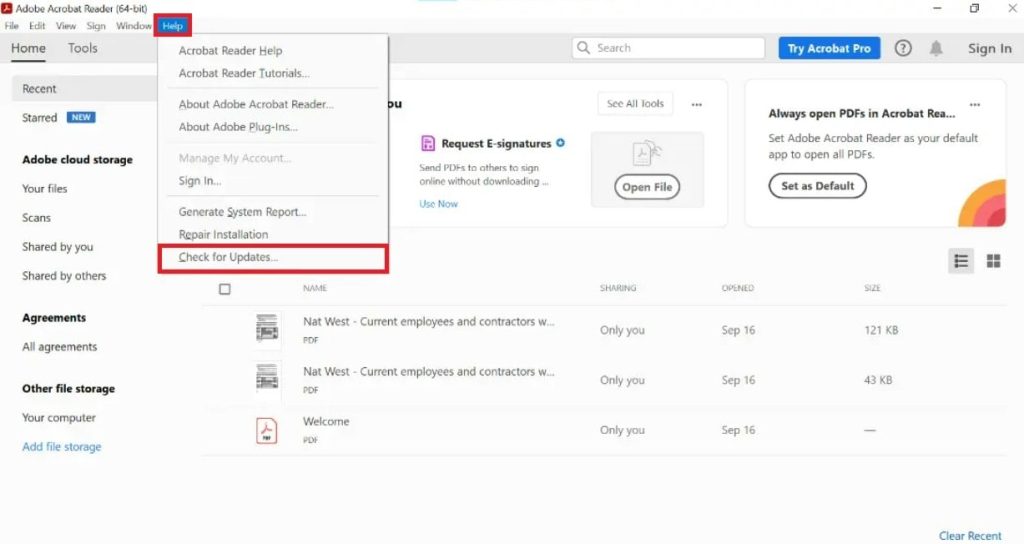 fix report pdf Adobe Acrobat Pro PDF repair menu options