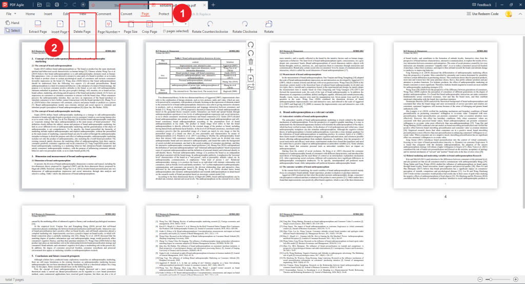 how to fix blank pdf pages PDF page extraction tool with selected page thumbnails highlighted
