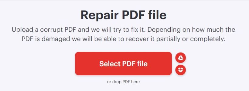 pdf document recovery solution corrupted PDF file error message on computer screen