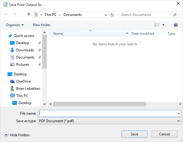 pdf fixer screenshot of print dialog with save as PDF option