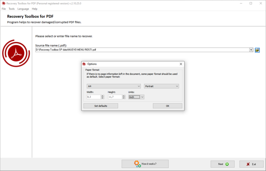 pdf page error fix PDF Repair Toolbox scanning progress bar