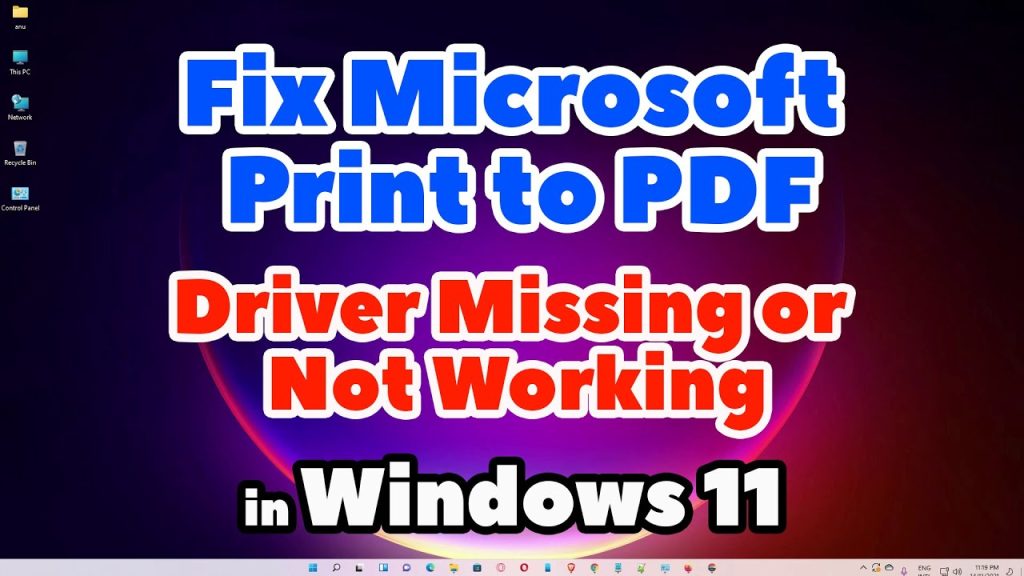 pdf printing failed repair printer driver update screen Windows 11