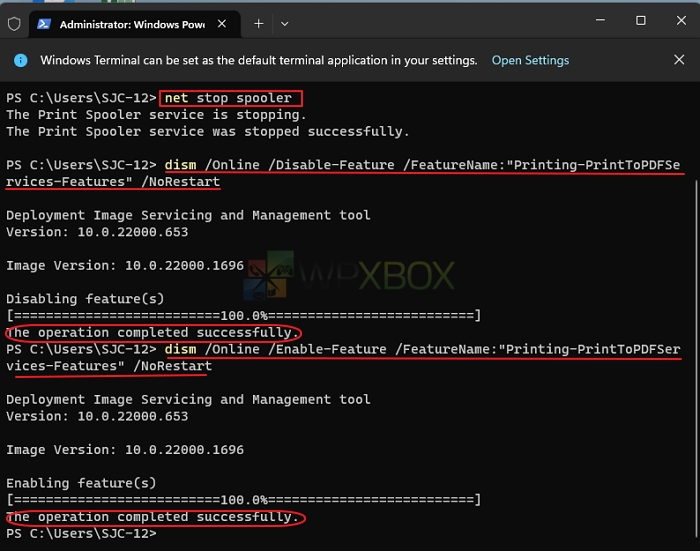 pdf repair alternative Mutool command running in a terminal window on a computer