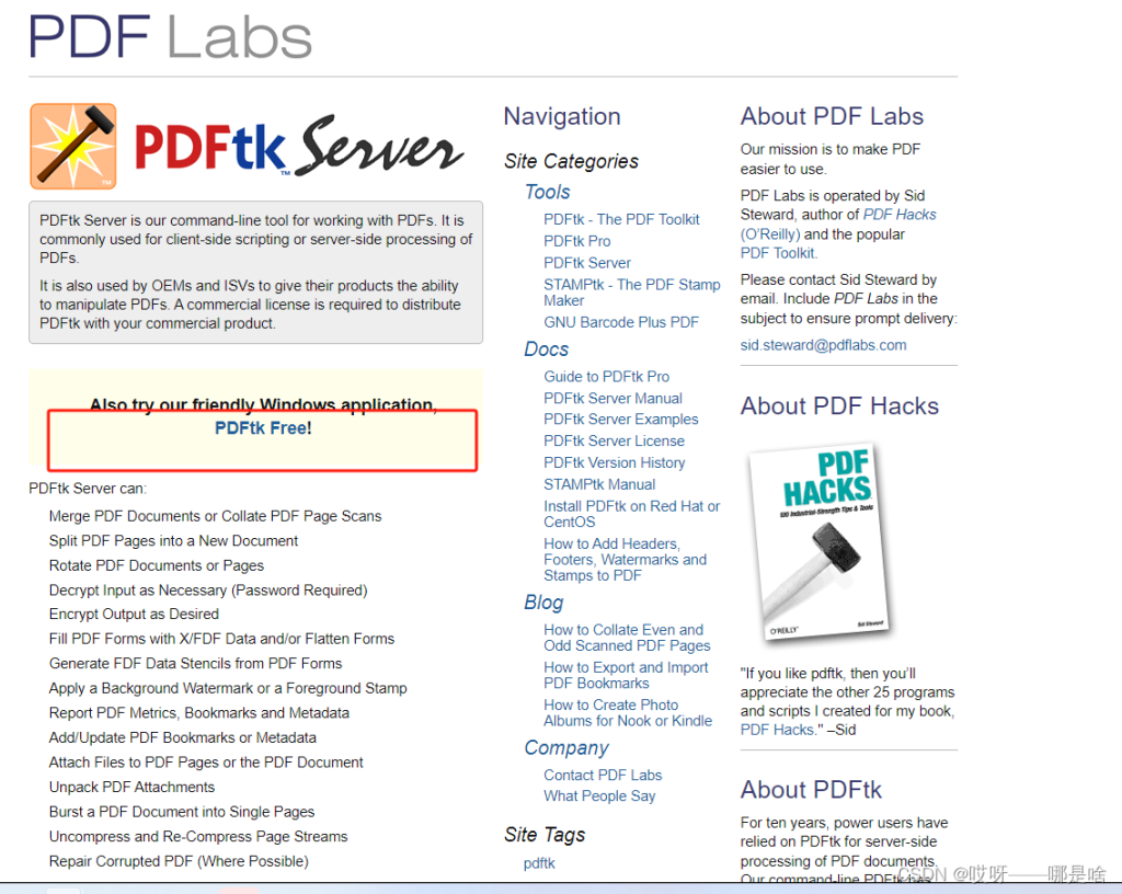 pdf repair alternative Screenshot of PDFtk Server command line extracting pages