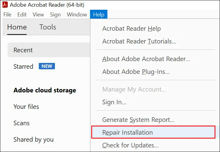 PDF repair app installation wizard on Windows