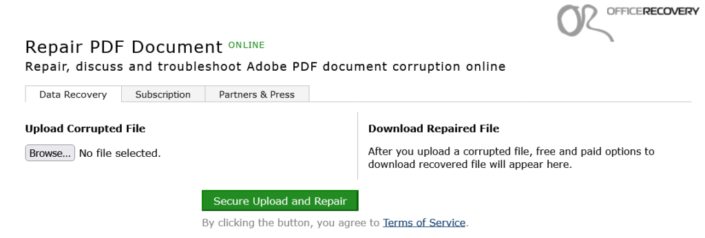 pdf repair for certificates online pdf repair website upload form drag and drop