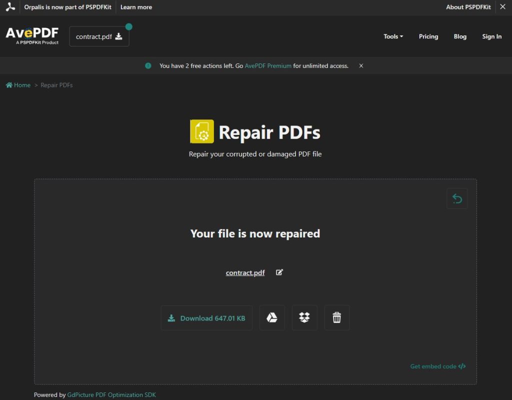 pdf repair for certificates successful certificate pdf restored on screen with checkmark