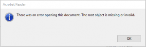 pdf repair open source corrupted PDF error message on screen