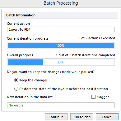 Progress bar showing batch PDF repair in process