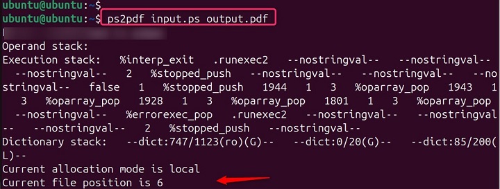 recover blank pdf Ghostscript command line terminal window typing gs command PDF repair