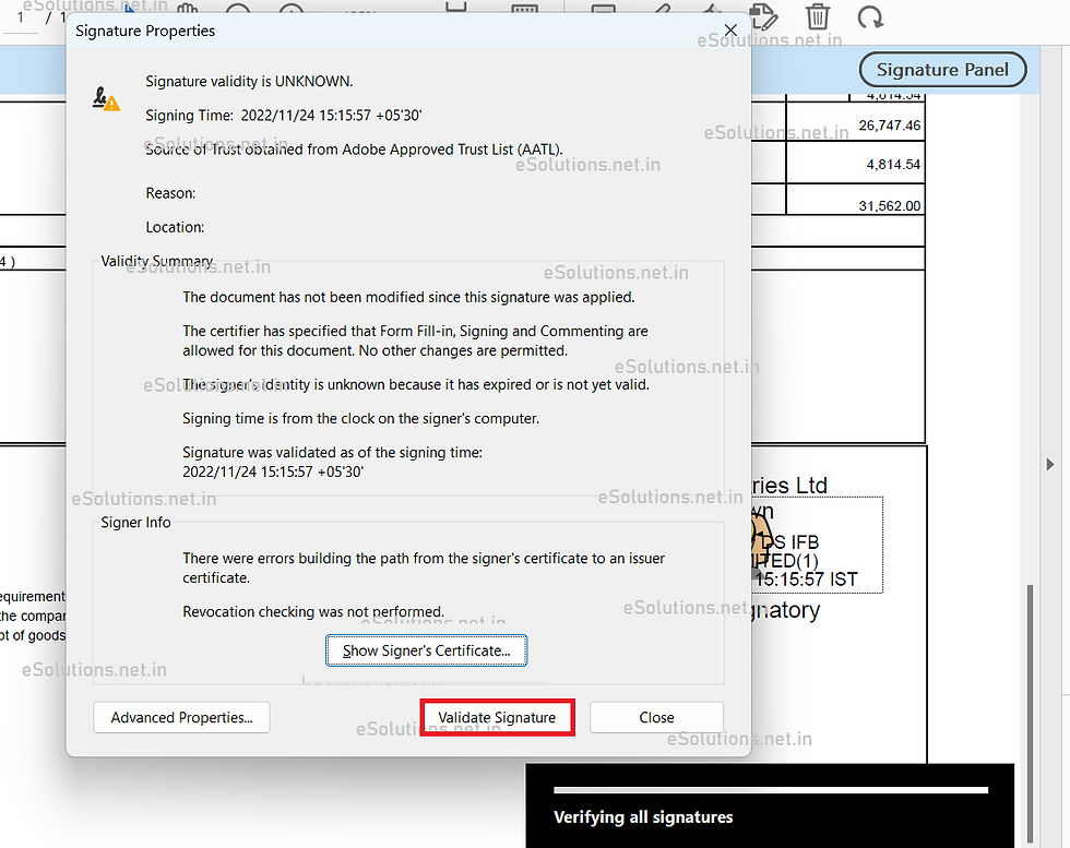 repair digital signed pdf Terminal window showing pdfsig command output with signature status