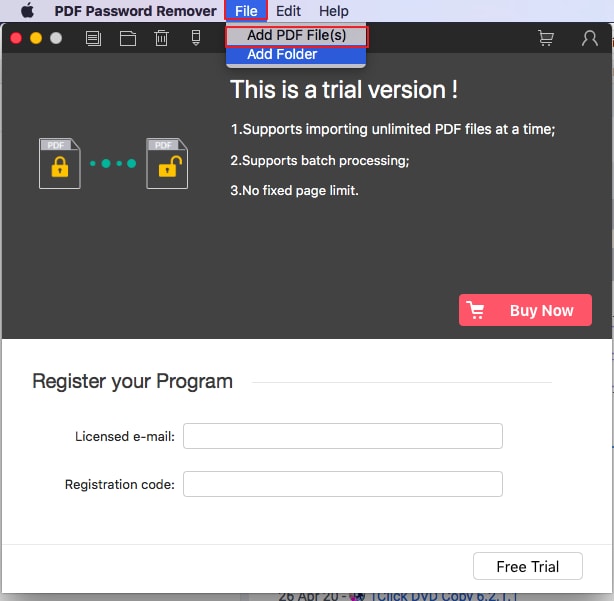 repair encrypted pdf online PDF password remover website upload interface
