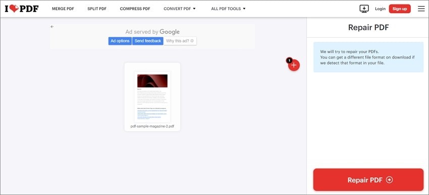 repair pdf in cloud person checking repaired PDF document on tablet with thumb up