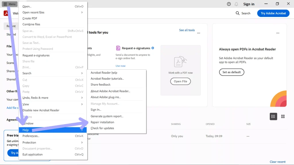 repair pdf with password Adobe Acrobat Pro repair PDF option