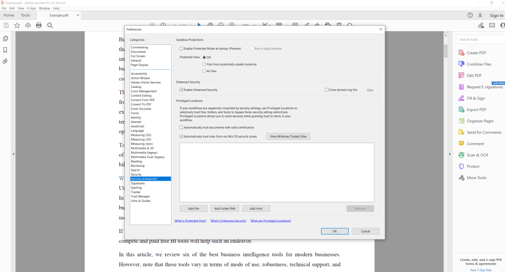 repair signed pdf Adobe Acrobat Pro optimized PDF settings dialog