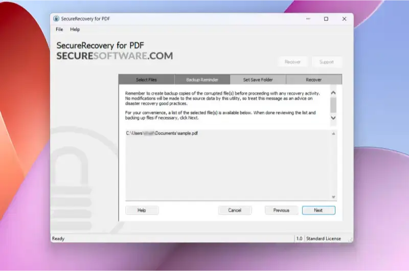 repair signed pdf Creating a backup copy of a PDF file on computer
