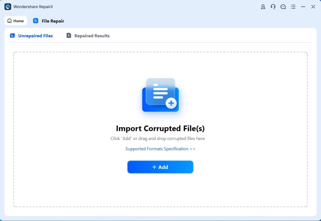 repair signed pdf PDF repair cloud upload interface showing file selected