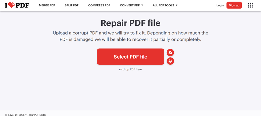 repair tax pdf online pdf repair tool upload page for tax document