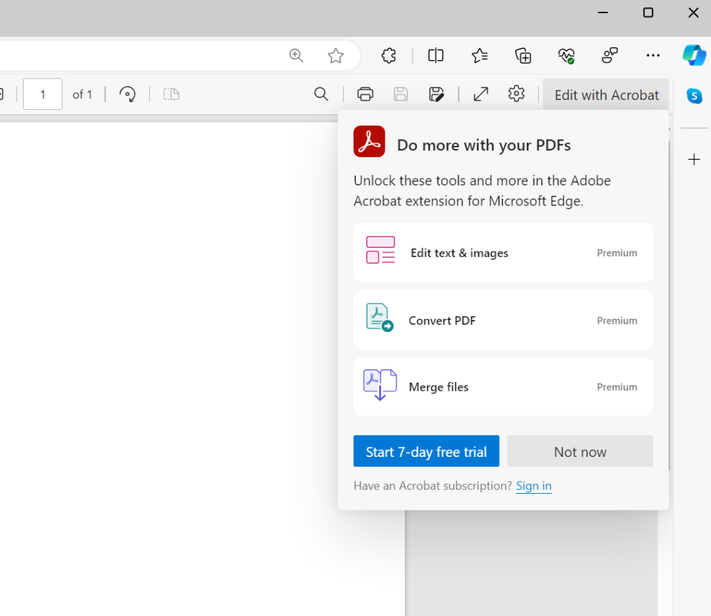 scan pdf for errors Same PDF file opened in Chrome, Edge, and Adobe Reader for comparison