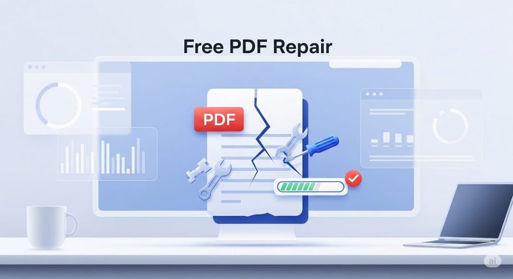 best free pdf repair tool PDF24 download button with repaired PDF preview