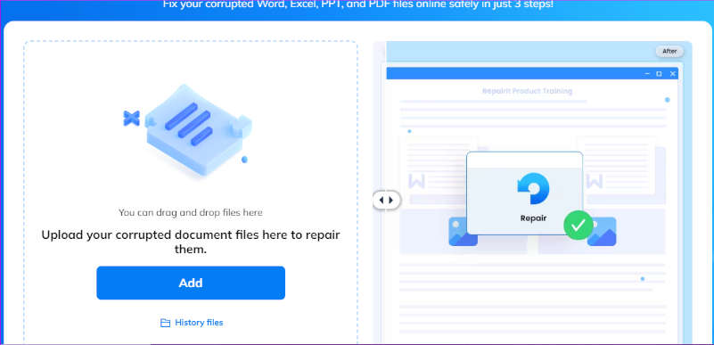 corrupted pdf repair online PDF file with garbled text and missing images on screen