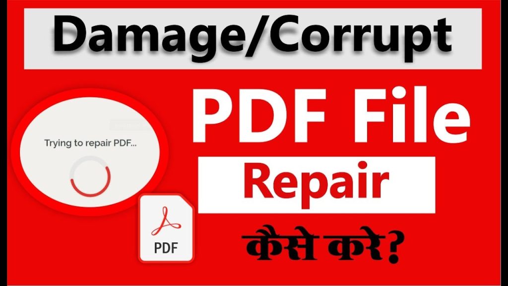 corrupted pdf repair online warning sign on a computer screen about file size limit