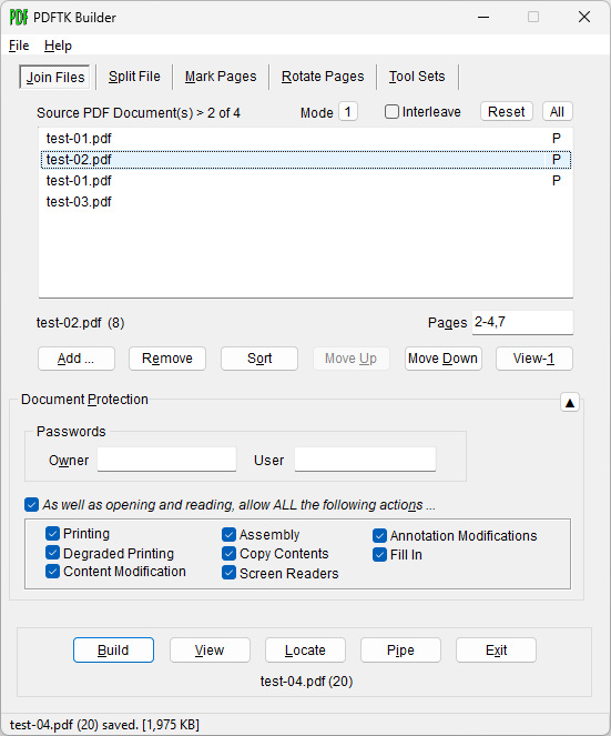 cross reference table repair pdf PDFtk command line repairing PDF error example screenshot