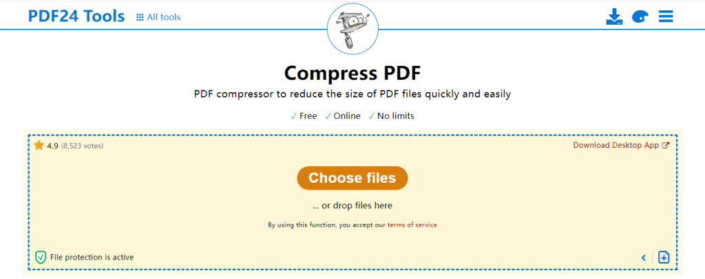 detect damaged pdf PDF24 online tool showing uploaded file and validation results