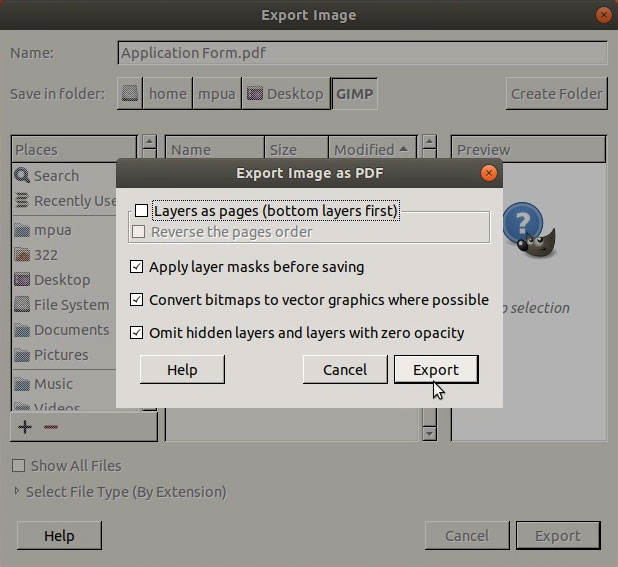 extract images from damaged pdf GIMP open PDF dialog box screenshot with import options