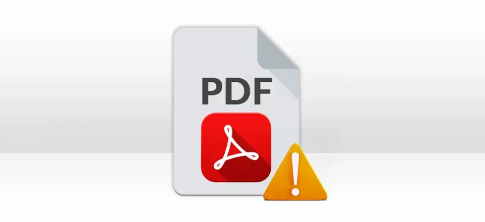 extract pages from corrupted pdf Corrupted PDF file icon with error message on computer screen