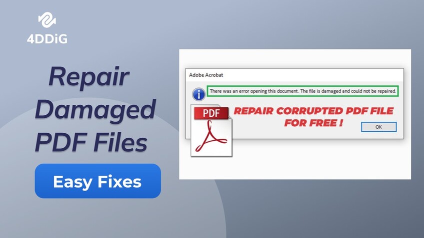 extract pages from damaged pdf damaged PDF showing error message on computer screen