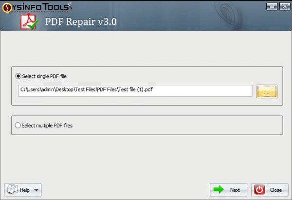 extract pages from damaged pdf PDF repair tool software interface with repair progress