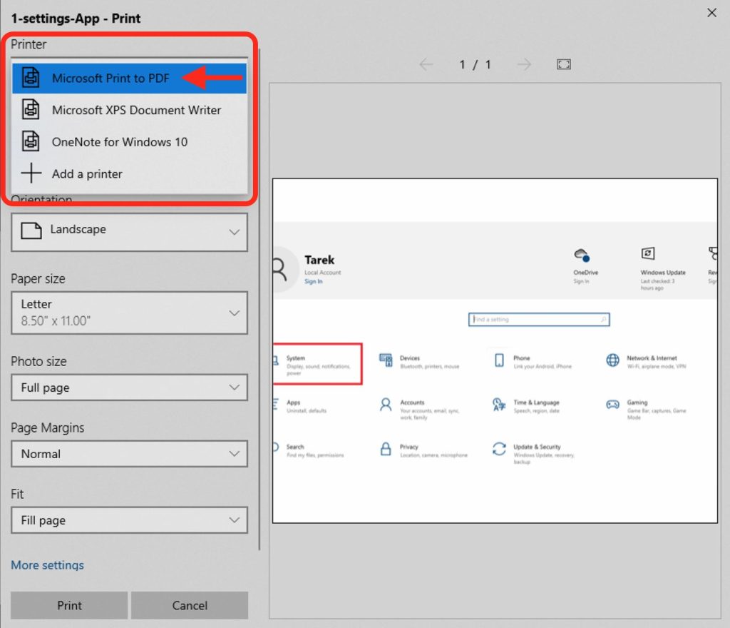 fix damaged pdf for printing Windows print dialog with 'Microsoft Print to PDF' selected
