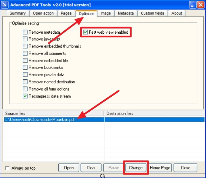 fix fast web view pdf Terminal window showing qpdf command to fix linearized PDF
