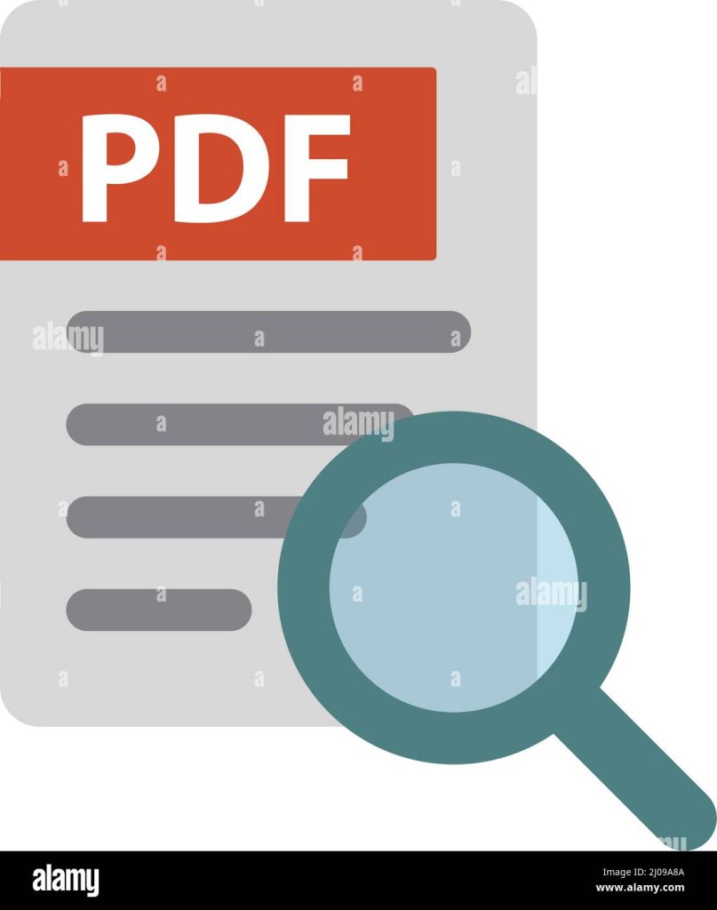 fix fillable pdf Person checking PDF for errors on computer screen with magnifying glass icon