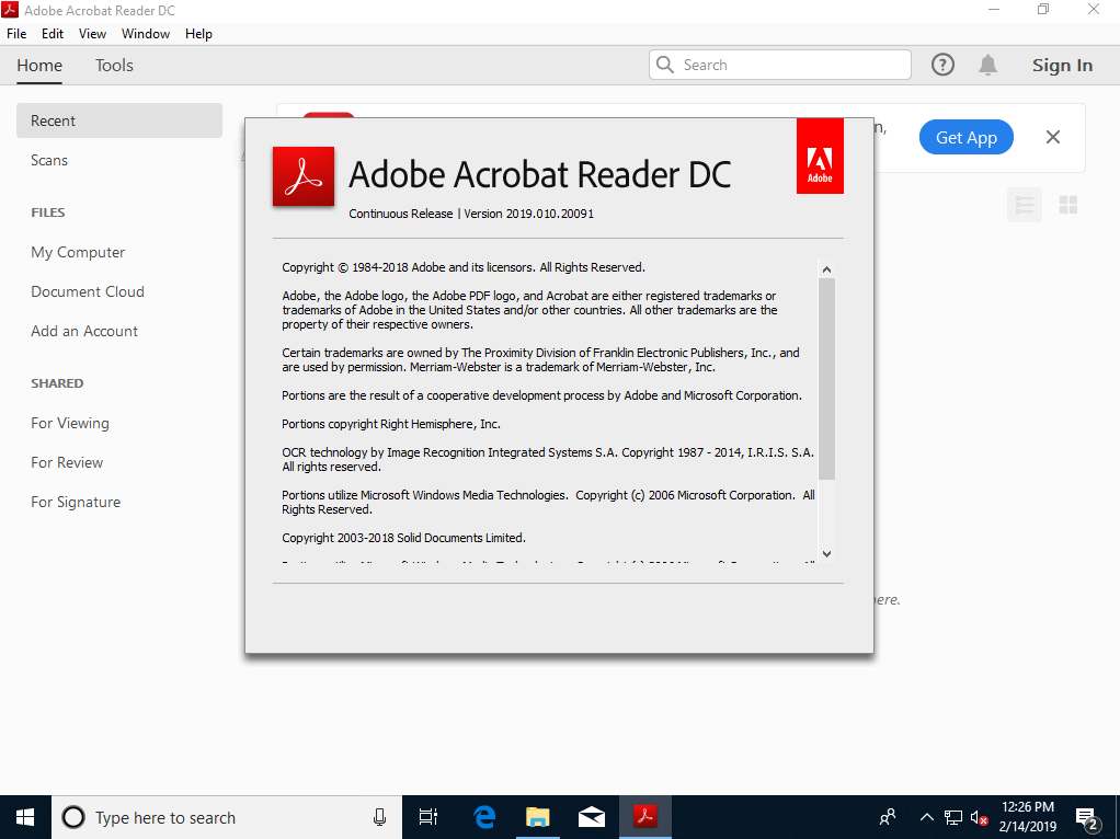 fix legal pdf Adobe Acrobat Reader DC opening a legal PDF document