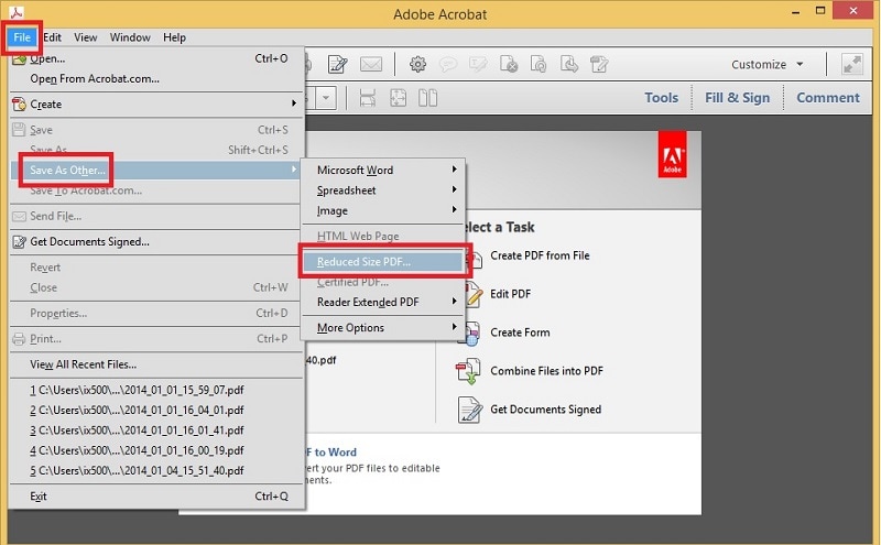 fix pdf after compression save as new PDF in Adobe Acrobat