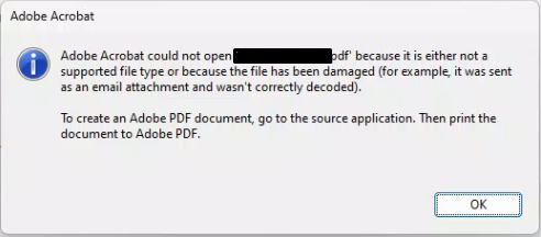 fix pdf attachment from email desktop software showing repaired PDF result