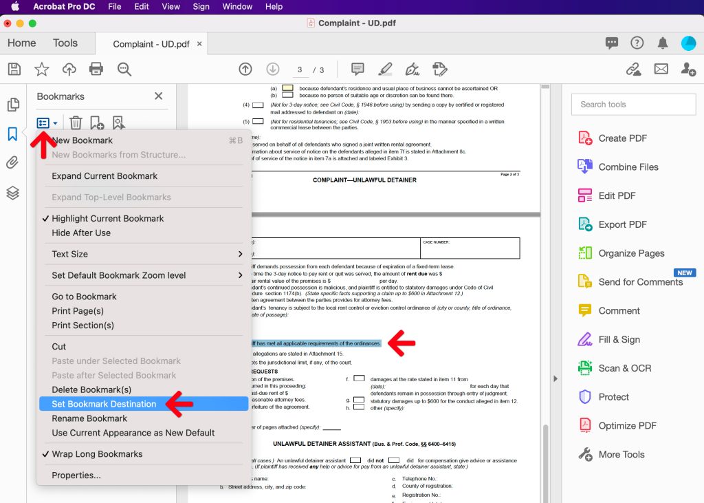 fix pdf bookmarks Editing a bookmark destination in Adobe Acrobat properties dialog
