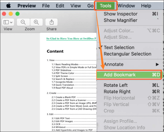 fix pdf bookmarks Sejda PDF bookmark editor online interface showing bookmark list