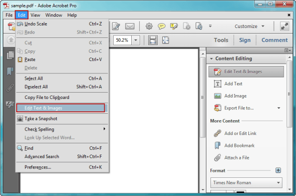 fix pdf converted from word Adobe Acrobat Pro Edit PDF tool with text box selected