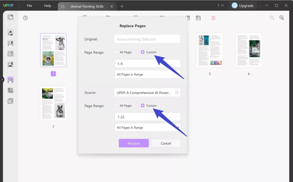 fix pdf image pages PDF24 online editor replace page with image function