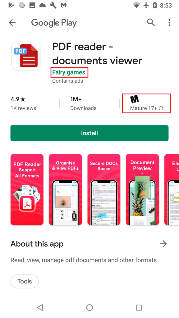 fix pdf not opening on android Google Play Store search results for PDF reader apps on Android